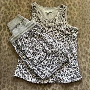 Gray Leopard Print Tank Top by